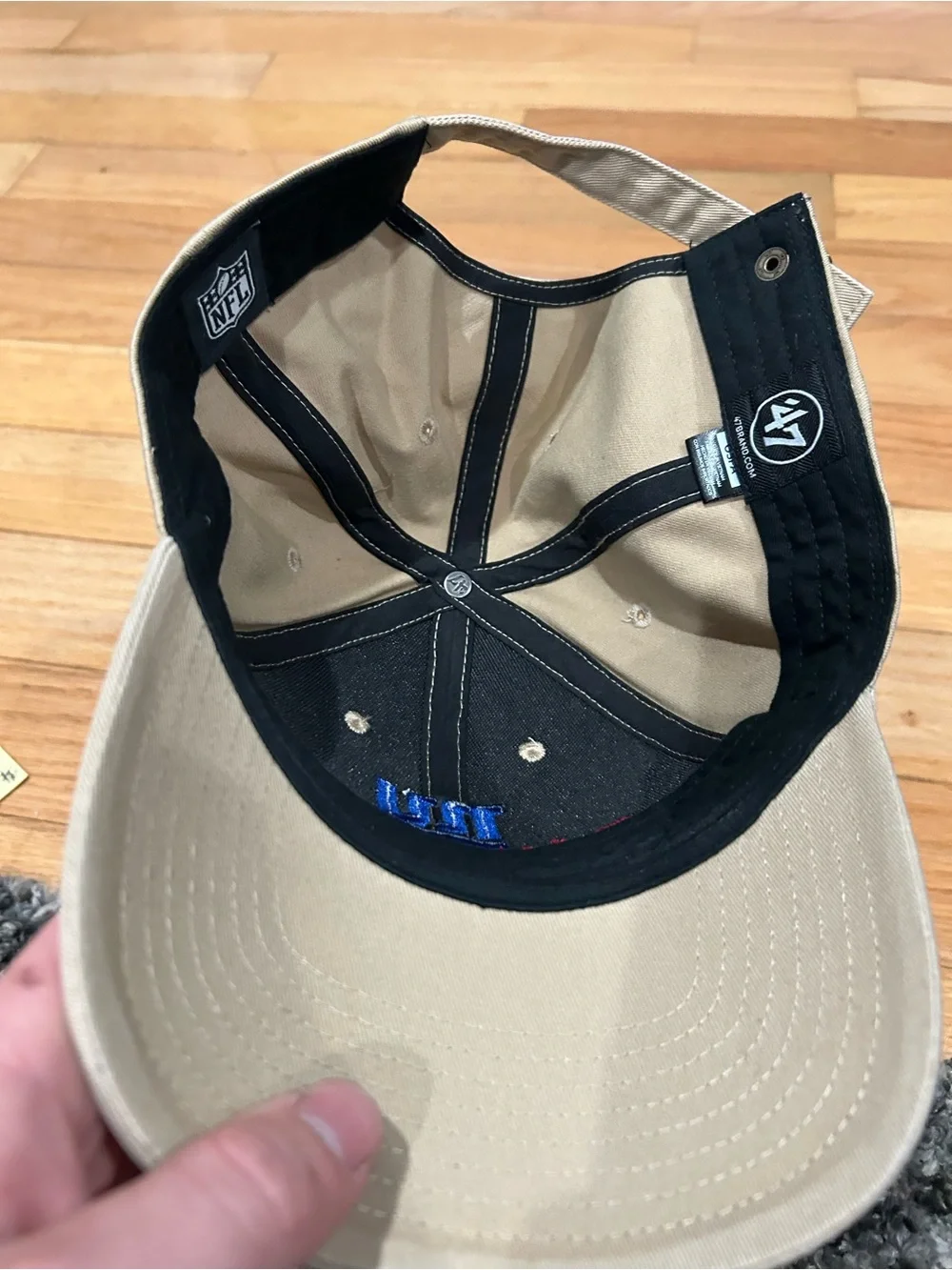 47 blue khaki embroidery